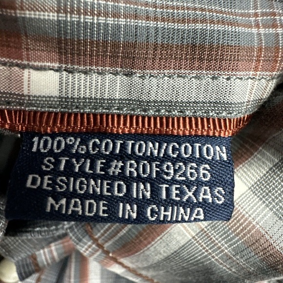Panhandle Rough Stock Shirt Men's Medium Pearl‎ Snap Western Rodeo Gray - Picture 4 of 6